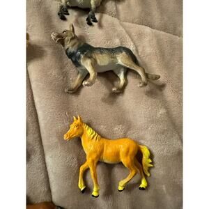 Lot‎ of 7 farm animals  cow,horses, pig goat lamb and dog